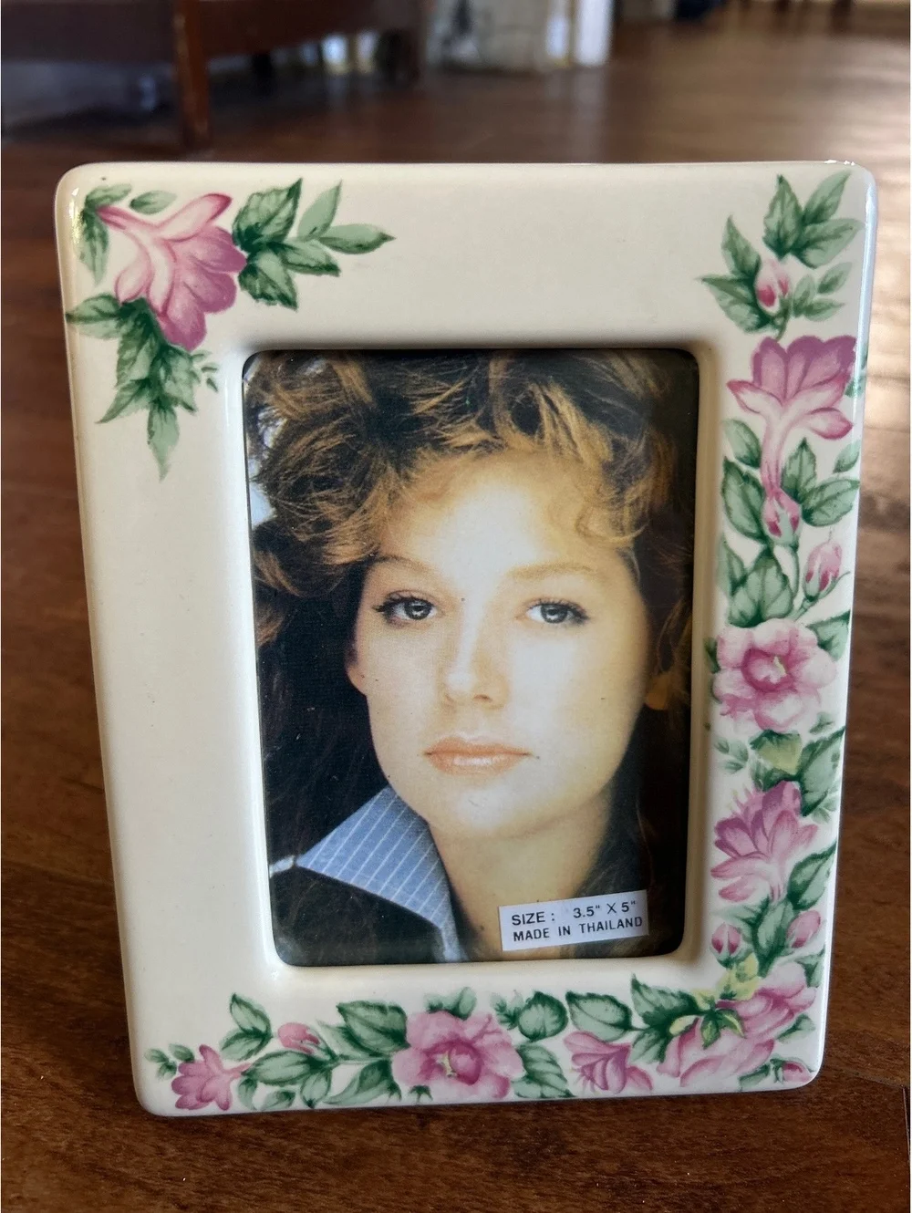 Ceramic Floral Picture Frame 3.5 x 5 Inches Made in Thailand